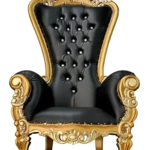 Gold/Black 72" Throne Chair
