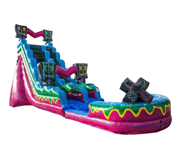 20 FT Level Up GAMER Waterslide (20' H x 37' L x 15' W)