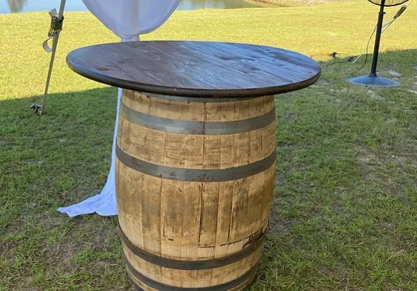 Whiskey Barrel Cake Table